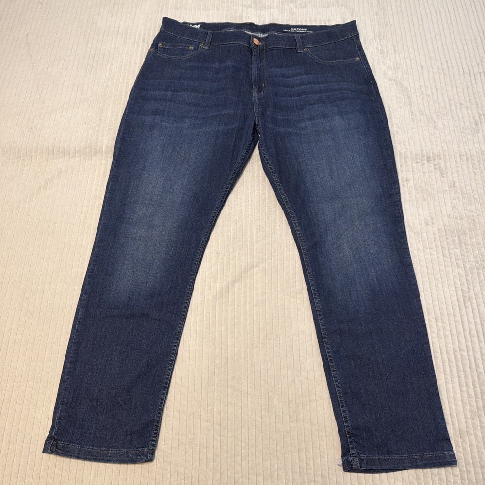 Mugsy Fultons Casual Jeans Mens 42x30 Blue Stretch Comfort Denim Pants FLX3NCFU